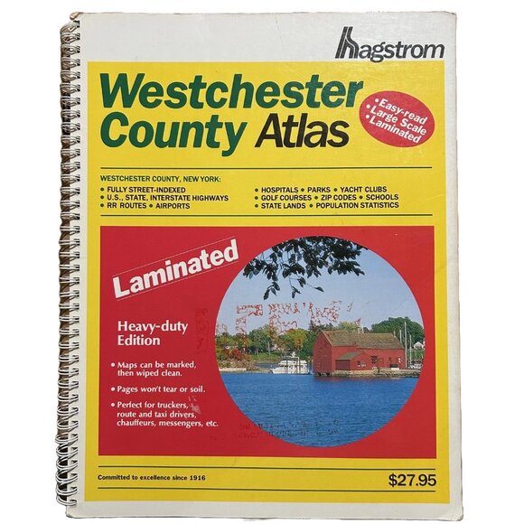 Like New Hagstrom Laminated Westchester County, New York Atlas, 1992 - Picture 1 of 1